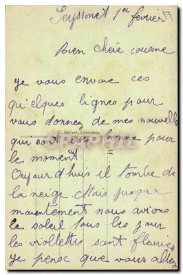 Grenoble — Ponte da Cidadela — O Colmeiro Militar — As Alpes. — Verso