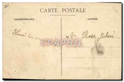 Toul Pittoresque — Porte Jeanne-d'Arc ouverte en 1900 dans le front Ouest de la Place, à droite le Colombier Militaire — Comptoir et Briquet, éditeurs, Toul — Verso