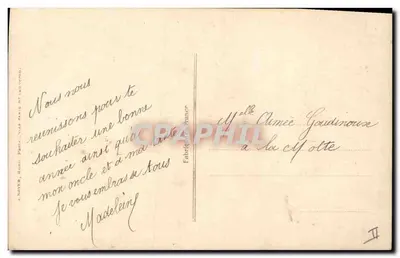 Mujer vestida con ropa patriótica sosteniendo un fusil — Tarjeta postal antigua 1085 — editor Patriotic — Reverso