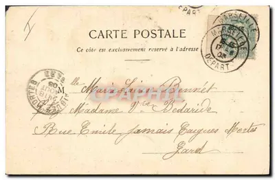 Pierrot peignant la Lune — scène de comédie avec texte imprimé — éditeur Phototypie A. Bergerot et Cie, Nancy — Rückseite