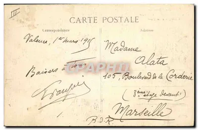 Valence — A Caisse d'Épargne e a Poste — Editor E.P.D. n°146 — Verso