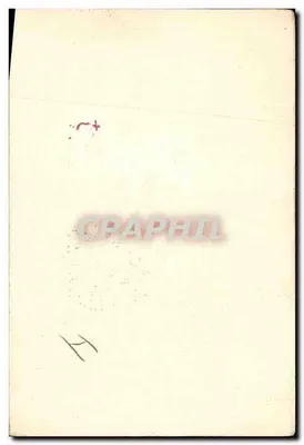 Chat en costume — dessin d'un chat noir avec nœud papillon rose — A.Mo.C. 1918 — Verso