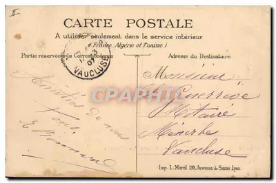 LYON — O Parque, os Pássaros — Imp. L. Morel, Avenida de Saxe, Lyon — Verso