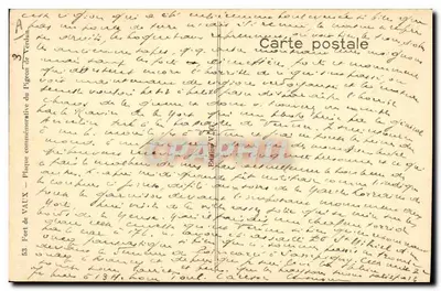 Fort van Verdun — Vliegende duif gestorven voor Frankrijk — Colombofiele Vereniging van Verdun — Achterkant