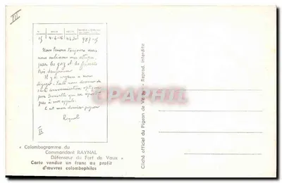 Pombo — Exposição — Colombe de Raynal, n° 787-15 — Verso