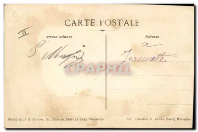 Signy-l'Abbaye — Pansemento do 1º zouave ferido durante um ataque — Foto R. Roure, Edit. Claudius — Verso