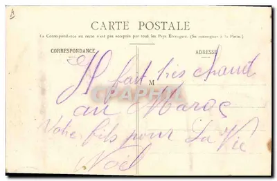 Casablanca — Os Prisioneiros de Settat Acompañados pelos Zouaves — Jh. Bousuge — Verso