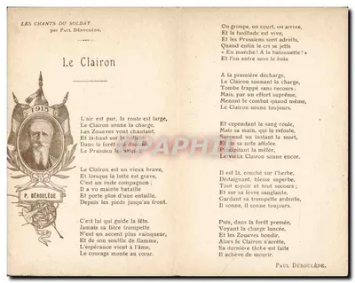 Le Clairon — Les Chants du Soldat — autor Paul Déroulède, wyd. Lapina, n° 704 099 — Rewers