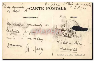 Defesa do ponte de Drie Crachten (Bélgica) — pelo 11º Regimento de Zouaves em 11 de dezembro de 1914 — J. Geisser, fot. Alger — Verso