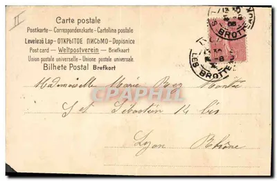 Dwa dzieci grające z małym psem — T. Gillot — n° 11 — Rewers