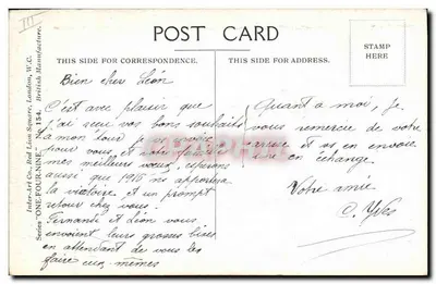 Criança negra carregando um laço tricolor — Fred Spurgin — Série N°154 — Verso