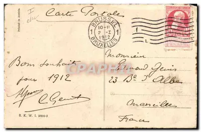 Tema caricato — Boas Festas! — editor B.K.W.I. n° 2894-3 — Verso
