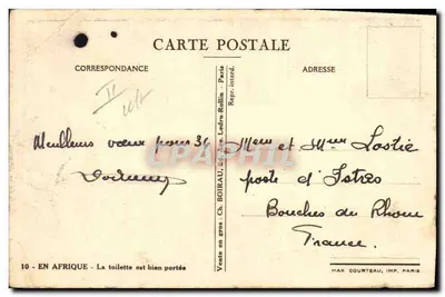 Na África — Ch. Boirauc — Representação de uma cena colonial — Ch. Boirauc — Verso