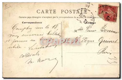 Vue de la côte — Maison Rose et Maison Blanche — Association des Dames Employées de la Caisse Nationale d'Épargne, éditée par R.S. — Verso