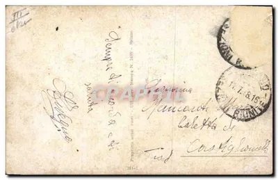 Bilhete postal antigo Fantasia Ilustrador Corbella Mulher — Verso