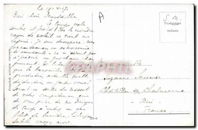 Mulher com capa de pele e chapéu — T. Corbello — S.M. Produção italiana — Verso