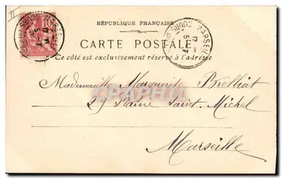 Niebieskie kwiaty — 8 lipca 1902 — wydawca nieznany, numer seryjny nie widoczny — Rewers