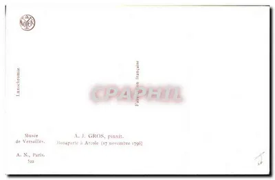 Napoleon Bonaparte w Arcoli — obraz A. J. Gros — wydawnictwo Luxochromie Nojèr — Rewers