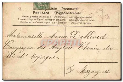 Galo e pintinhos — Bom Lembrado a Louis de M. e Sra. Berthet — J.C. PARIS — Verso