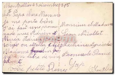 Bebês "Poilus"! — A Fazenda dos Bebês — Editor E. BURIA, n° 420/2 — Verso