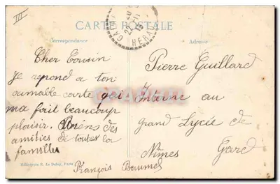 ベルギーでのズワーブ兵 — 伏兵 — 1914 — Éditeur E. Le Deley — 裏面