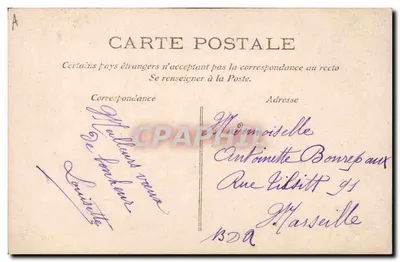 Portret van Louise Sauvaget — 31 December 1904 — Orvillety Phot. — Achterkant