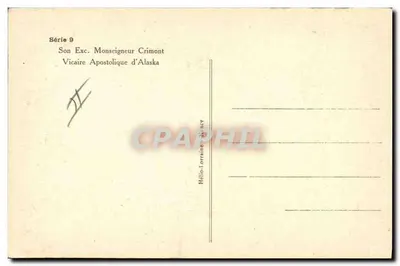 Monsenhor Crimont — Vigário Apostólico do Alasca — Hélio-Lorraine, Nancy — Verso