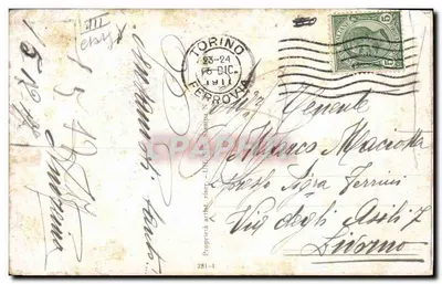 Bilhete postal antigo Fantasia Ilustrador Corbella Mulher — Verso