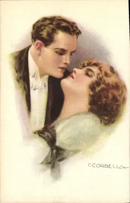 Casal em traje de noite — T. Corbella — Editor italiano, n° 102