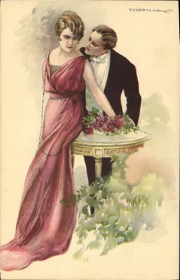 Casais elegantes — cena romântica — T. CORBELLO