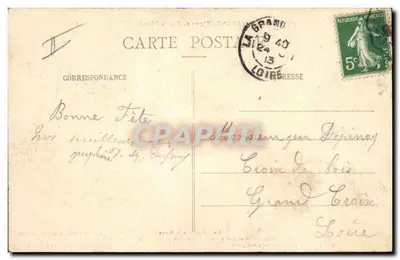 Notre Auvergne (Région du Puy-de-Dôme) — Musicien, filles et garçons attendant le départ de la noce — éditeur Antonin MEYNIEL et Régis M., n° 2870 — Verso