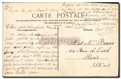 Bird and Flower — Souvenir — Vintage Postcard dated April 10, 1922 — Back