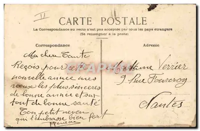 Homem com casaco e chapéu de aba larga — desenho assinado por M. Penea — editor não visível — Verso