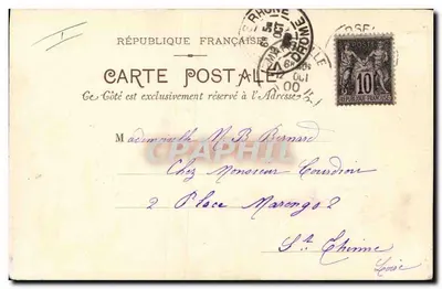 Lírios — ilustração — Carta postal francesa — Verso