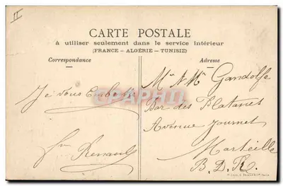 Femme campagnarde avec coq — scène de cour intérieure — éditeur H. Lazz E. Proust & Cie Paris — Verso