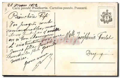 Geiten en kippen — boerderijscène — uitgever T.S.N. Serie 769 — Achterkant