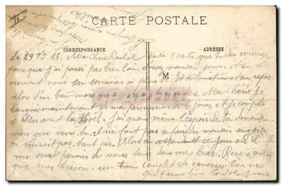 Stara pocztówka Militaria En Champagne Jedna ulica w Souain Marokańscy spahijowie — Rewers