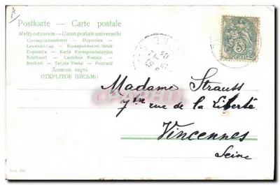Bébés sortant des œufs — scène de ferme — éditeur 'Weltpostverein' n° 319 — Reverso