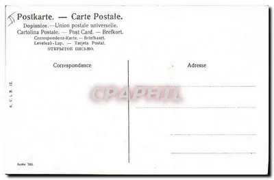 Mulher com vários filhos em um cesto — pesca com vara — editor K.V.L.B. n° 785 — Verso
