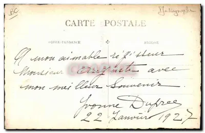 Yvonne Dufree — retrato de perfil — RENE PARIS — Verso