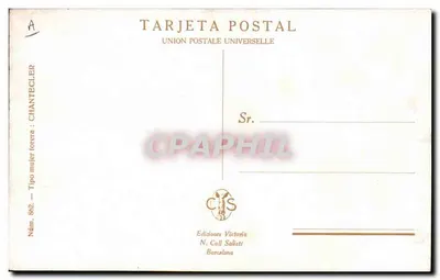 Dançarina em traje de flamenco — Chantecler — Edições Victoria N. Coll Salteti, Barcelona — Verso