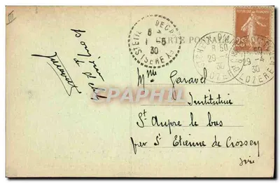 Três jovens mulheres em traje tradicional — Auvéronne (Região do Cantal) — Émile Bancharel, n° 6136 — Verso
