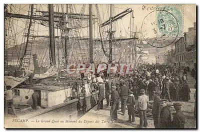 Fécamp — Le Grand Quai au Moment du Départ des Terre-Neuvière — éditeur non visible, n° 22