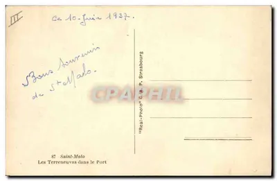 Saint-Malo — Les Terreneuvas no Porto — G. A. P. Strasbourg — Verso
