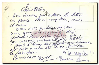 Thorenc — chegada de carro — desenho de Jean Buisson — Verso