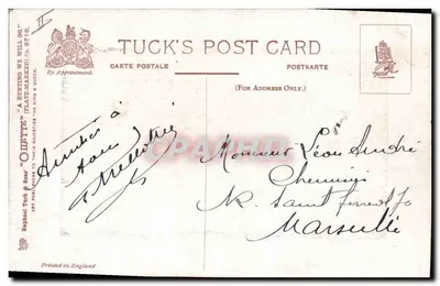 Strzelec na koniu z psami — Tuck's Post Card n° 9716 — wydawca Tuck & Son — Rewers