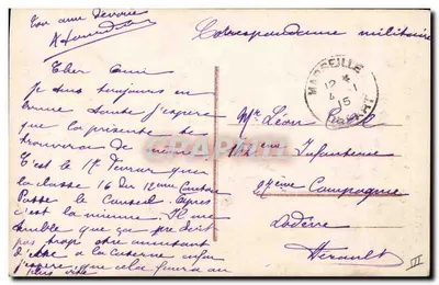 Nossas valentes tropas coloniais — Guerra 1914 — Edições Guiraud, IMP. Provençale, Marselha — Verso