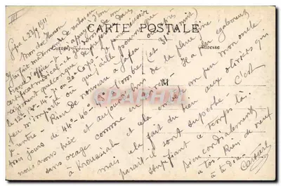 Rassemblement militar — Jaffa, Palestina — Carta postal datada 23/9/1911 — Verso