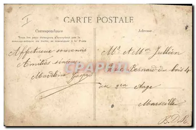 Petite fille en maillot rose — scène de plage sous une lune anthropomorphique — éditeur E.L.D. n° 4205 — Back
