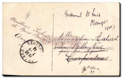 Twee engelen op de maan — Goed jaar — uitgever AT n°10033 — Achterkant